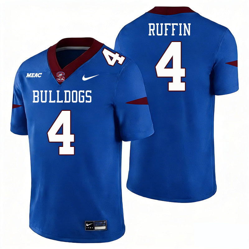 South Carolina State Bulldogs #4 Deyandre Ruffin College Football Jerseys,Uniforms Stitched-Blue